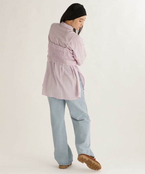 studio CLIP(スタディオクリップ)の「【daily CLIP】ソフトビスチェシャツ(シャツ/ブラウス・レディース・ベージュ/ライラック/ネイビー・FREE)」の8枚目の写真