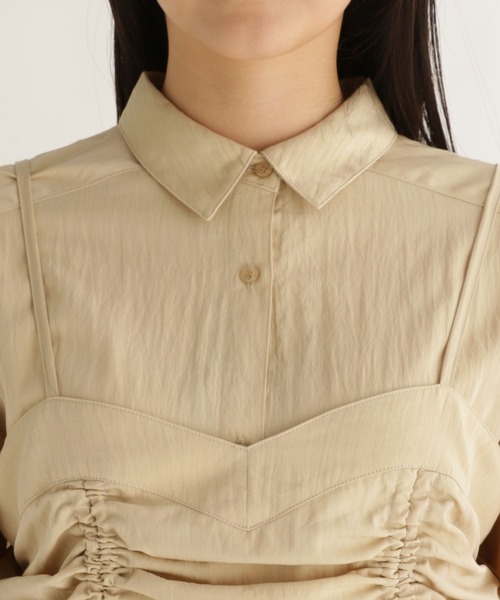 studio CLIP(スタディオクリップ)の「【daily CLIP】ソフトビスチェシャツ(シャツ/ブラウス・レディース・ベージュ/ライラック/ネイビー・FREE)」の14枚目の写真