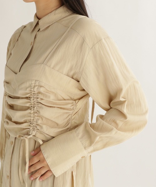 studio CLIP(スタディオクリップ)の「【daily CLIP】ソフトビスチェシャツ(シャツ/ブラウス・レディース・ベージュ/ライラック/ネイビー・FREE)」の15枚目の写真