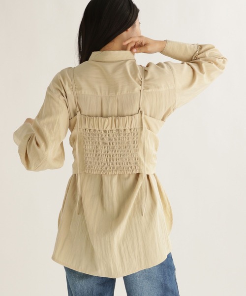 studio CLIP(スタディオクリップ)の「【daily CLIP】ソフトビスチェシャツ(シャツ/ブラウス・レディース・ベージュ/ライラック/ネイビー・FREE)」の22枚目の写真