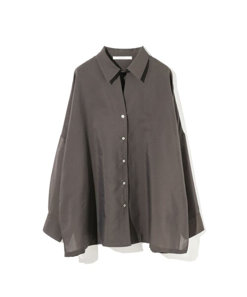 MIDIUMISOLID(ミディウミソリッド)の「MIDIUMISOLID for Ladies シアースキッパーポンチョシャツ(シャツ/ブラウス・レディース・カーキ/チャコールグレー/ライトブルー・FREE)」の2枚目の写真