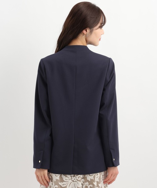 Andemiu（アンデミュウ）の「キンボタンノーカラージャケット640842（ノーカラージャケット・レディース・ライトベージュ/ネイビー・FREE）」の18枚目の写真