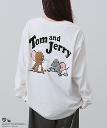 TOM&JERRY（トムアンドジェリー）の「【TOM&JERRY 】 キャラクター 刺繍 バックプリント オーバーサイズ ロングスリーブTシャツ（Tシャツ/カットソー）」