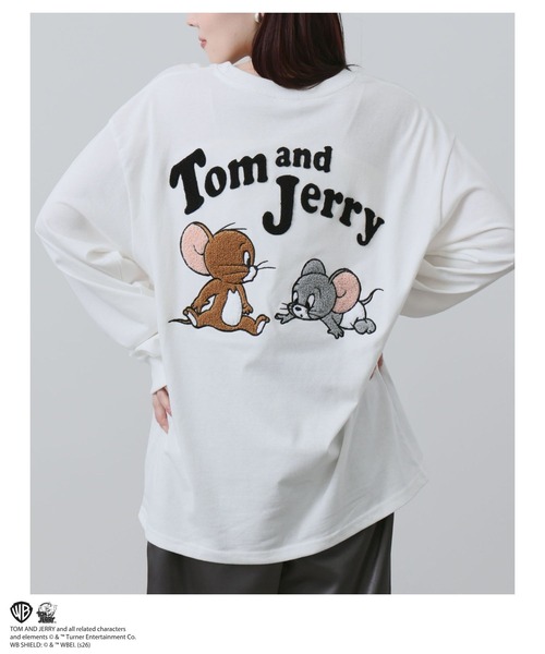 Tom＆Jerry（トムアンドジェリー）の「【TOM&JERRY 】 キャラクター 刺繍 バックプリント オーバーサイズ ロングスリーブTシャツ（Tシャツ/カットソー・メンズ・スミクロ/オートミール/ブルーグレー/オフホワイト・S/M/L/XL）」の13枚目の写真
