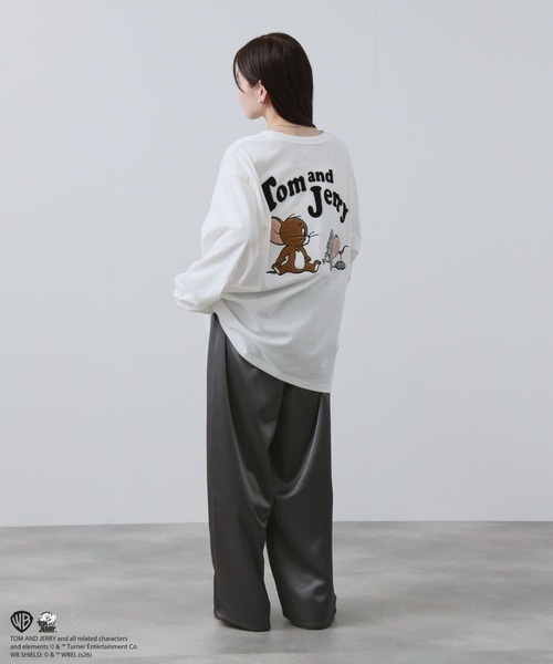 Tom＆Jerry（トムアンドジェリー）の「【TOM&JERRY 】 キャラクター 刺繍 バックプリント オーバーサイズ ロングスリーブTシャツ（Tシャツ/カットソー・メンズ・スミクロ/オートミール/ブルーグレー/オフホワイト・S/M/L/XL）」の15枚目の写真