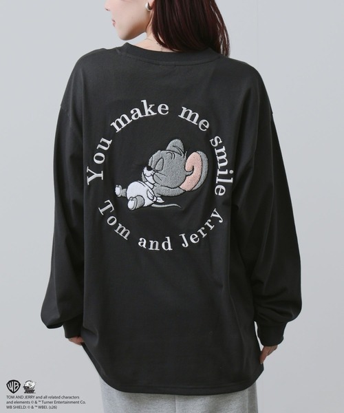 Tom＆Jerry（トムアンドジェリー）の「【TOM&JERRY 】 キャラクター 刺繍 バックプリント オーバーサイズ ロングスリーブTシャツ（Tシャツ/カットソー・メンズ・スミクロ/オートミール/ブルーグレー/オフホワイト・S/M/L/XL）」の17枚目の写真