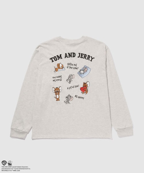Tom＆Jerry（トムアンドジェリー）の「【TOM&JERRY 】 キャラクター 刺繍 バックプリント オーバーサイズ ロングスリーブTシャツ（Tシャツ/カットソー・メンズ・スミクロ/オートミール/ブルーグレー/オフホワイト・S/M/L/XL）」の20枚目の写真