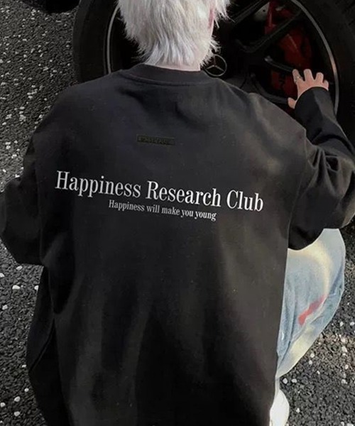 KELVIN(ケルヴァン)の「Back Print Long Sleeve Tee バックプリント Tシャツ(ロンT)(Tシャツ/カットソー・メンズ・ホワイト/ブラック・MEDIUM/LARGE)」の1枚目の写真