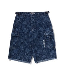 A BATHING APE | JAPANESE INDIGO ART CAMO JUNGLE DENIM RELAXED FIT CARGO SHORTS(デニムパンツ)