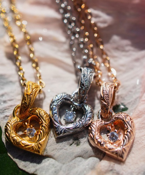 セール】Heart zirconia necklace/【ハワイアンジュエリー