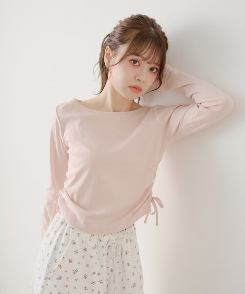 Chico(チコ)の「ラインストーンロゴロンT(Tシャツ/カットソー・レディース・アイボリー/ブラック/ピンク/グレー・FREE)」の17枚目の写真