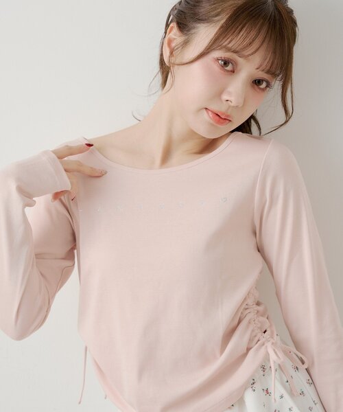 Chico(チコ)の「ラインストーンロゴロンT(Tシャツ/カットソー・レディース・アイボリー/ブラック/ピンク/グレー・FREE)」の18枚目の写真