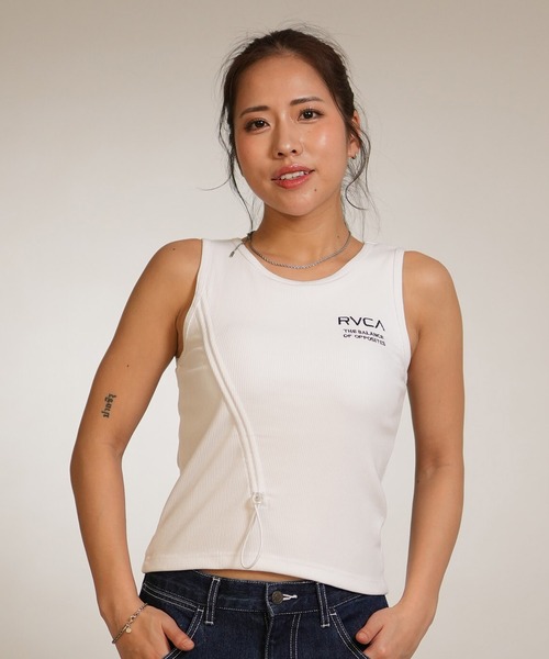 RVCA(ルーカ)の「RVCA/ルーカ タンクトップ MINI RVCA UTILITY TANKTOP BG043855(タンクトップ・レディース・ブラック/ホワイト・M/S)」の4枚目の写真