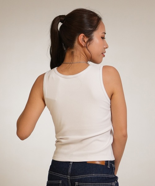 RVCA(ルーカ)の「RVCA/ルーカ タンクトップ MINI RVCA UTILITY TANKTOP BG043855(タンクトップ・レディース・ブラック/ホワイト・M/S)」の5枚目の写真