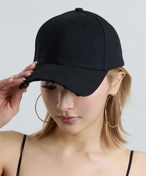 ANAP（アナップ）の「小顔見え シンプル キャップ（キャップ・レディース・ブラック/ピンク/ベージュ・F）」の2枚目の写真