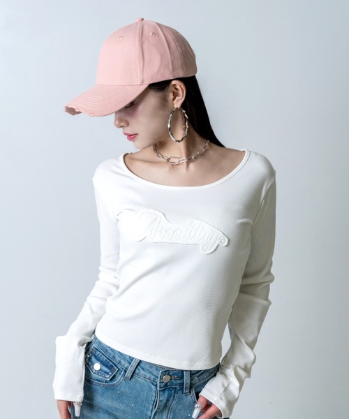 ANAP（アナップ）の「小顔見え シンプル キャップ（キャップ・レディース・ブラック/ピンク/ベージュ・F）」の14枚目の写真