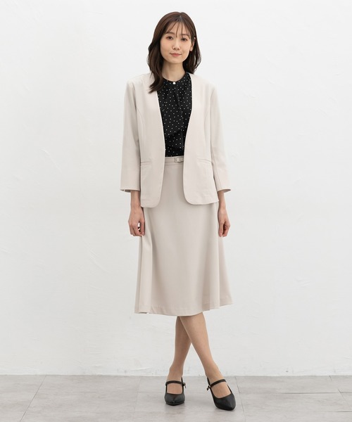 Honeys（ハニーズ）の「【ストレッチ・ウォッシャブル・イージーケア・接触冷感】ベルト付フレアスカート（スカート・レディース・杢グレー/ライトグレー系/ネイビー/ブラック・LL/3L/S/M/L）」の7枚目の写真