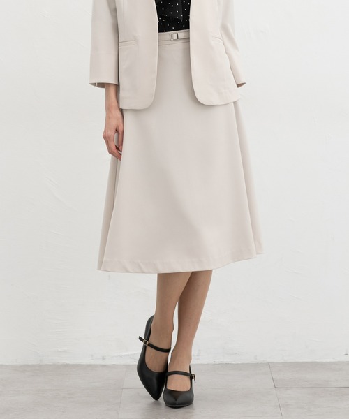 Honeys（ハニーズ）の「【ストレッチ・ウォッシャブル・イージーケア・接触冷感】ベルト付フレアスカート（スカート・レディース・杢グレー/ライトグレー系/ネイビー/ブラック・LL/3L/S/M/L）」の8枚目の写真