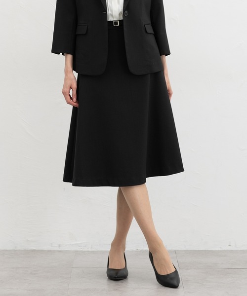 Honeys（ハニーズ）の「【ストレッチ・ウォッシャブル・イージーケア・接触冷感】ベルト付フレアスカート（スカート・レディース・杢グレー/ライトグレー系/ネイビー/ブラック・LL/3L/S/M/L）」の10枚目の写真