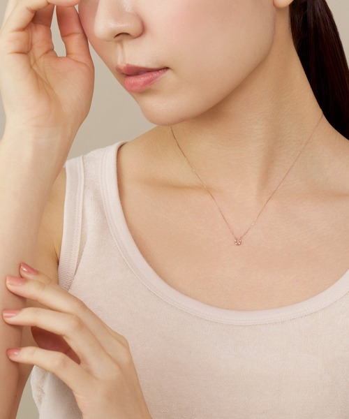 va vendome aoyama（ヴイエーヴァンドームアオヤマ）の「K10PG 馬蹄ダイヤモンド ネックレス（ネックレス・レディース・ピンクゴールド・40cm）」の5枚目の写真