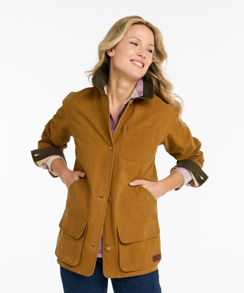 美品　LLBean フィールドコート　サンドベージュ×ブラウン　カバーオール L.L.Bean（エルエルビーン） カバーオール オリジナル・フィールド