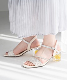 JELLY BEANS | フラワークリアヒールストラップサンダル(204-62165)JELLY BEANS(ジェリービーンズ)(サンダル)