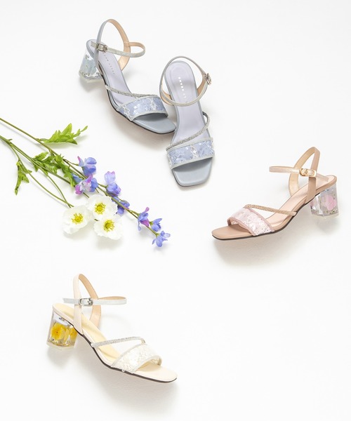 JELLY BEANS（ジェリービーンズ）の「フラワークリアヒールストラップサンダル(204-62165)JELLY BEANS(ジェリービーンズ)（サンダル・レディース・ピンク/アイボリー/ライトブルー・S/M/L）」の12枚目の写真