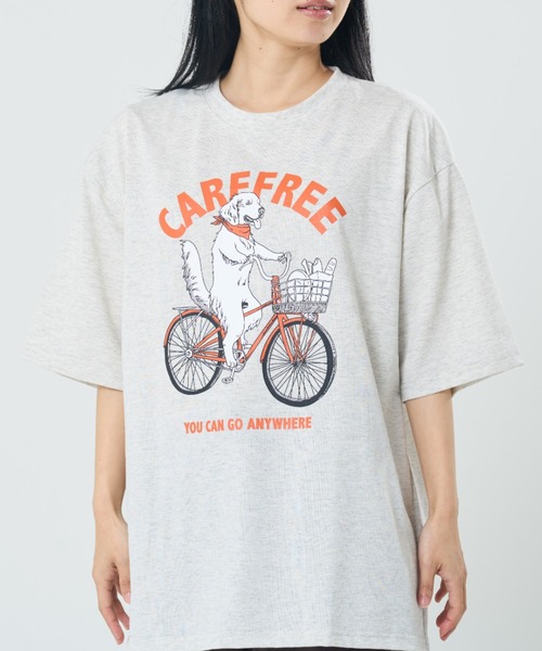CORISCO（コリスコ）の「サイクルアニマル柄TEE(M1)（Tシャツ/カットソー・メンズ・ホワイト系1/ブラック系1/グレー系1/キナリ/オートミール/ブラック系2/グレー系2/ホワイト系2・X-LARGE/LARGE/MEDIUM）」の2枚目の写真