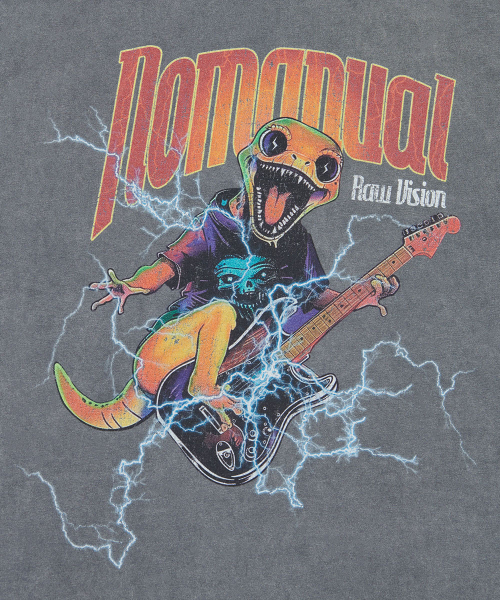 NOMANUAL(NOMANUAL)の「HEAVY METAL GECKO T-SHIRT - WASHED CHARCOAL(Tシャツ/カットソー・レディース・その他・LARGE/MEDIUM/SMALL/X-LARGE)」の4枚目の写真