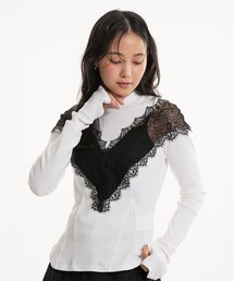 UNITED TOKYO  ★  レースパターンコンビブラウス UNITED TOKYO（ユナイテッドトウキョウ）の「レースパターンコンビ