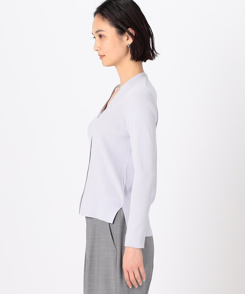 COMME CA（コムサ）の「〔 TALLサイズ 〕 コットンビーム針抜き風カーディガン（カーディガン/ボレロ・レディース・ライラック・15号）」の2枚目の写真