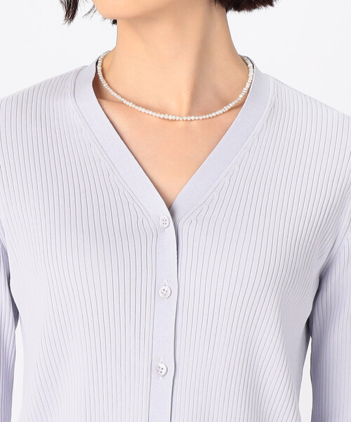 COMME CA（コムサ）の「〔 TALLサイズ 〕 コットンビーム針抜き風カーディガン（カーディガン/ボレロ・レディース・ライラック・15号）」の4枚目の写真