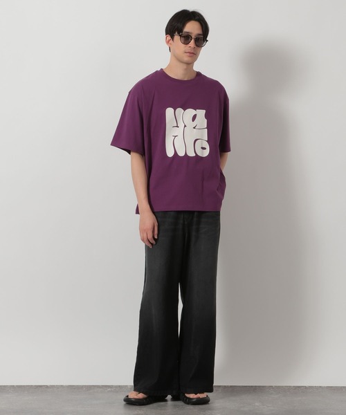 LAKOLE（ラコレ）の「HALOロゴTEE / 652857（Tシャツ/カットソー・メンズ・パープル/チャコール/ホワイト・LARGE/MEDIUM）」の6枚目の写真