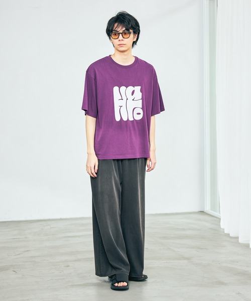 LAKOLE（ラコレ）の「HALOロゴTEE / 652857（Tシャツ/カットソー・メンズ・パープル/チャコール/ホワイト・LARGE/MEDIUM）」の21枚目の写真