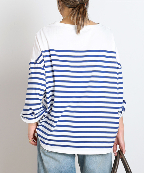 AP STUDIO(エーピーストゥディオ)の「ストライプTシャツ(Tシャツ/カットソー・レディース・ブルー/ホワイト・FREE)」の5枚目の写真