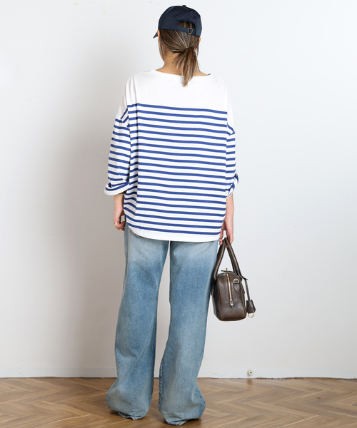 AP STUDIO(エーピーストゥディオ)の「ストライプTシャツ(Tシャツ/カットソー・レディース・ブルー/ホワイト・FREE)」の8枚目の写真