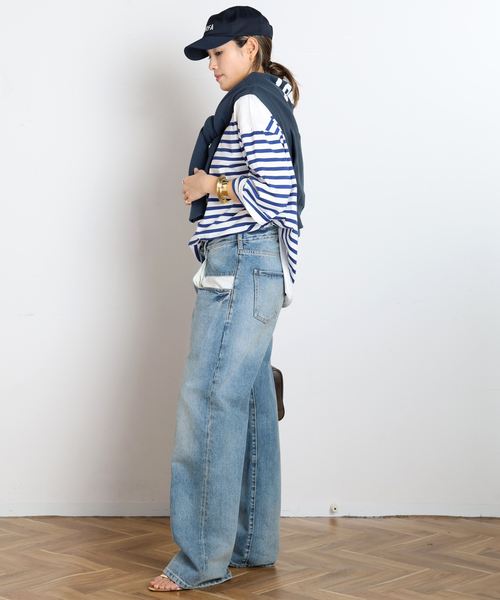 AP STUDIO(エーピーストゥディオ)の「ストライプTシャツ(Tシャツ/カットソー・レディース・ブルー/ホワイト・FREE)」の10枚目の写真