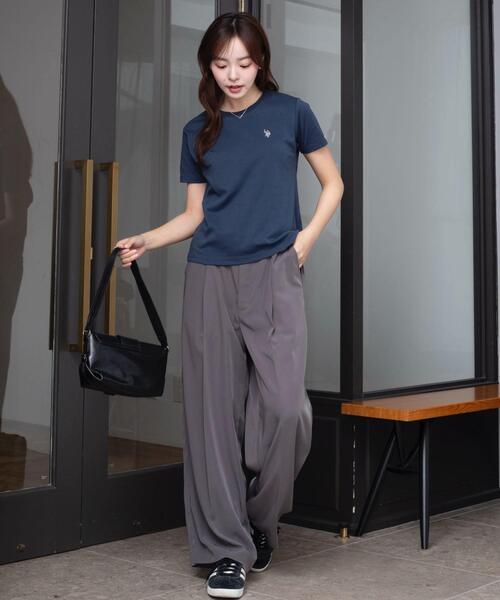 U.S. POLO ASSN.（ユーエスポロアッスン）の「∴WEGO/【26年春夏新作】U.S. POLO ASSN.別注コンパクトTシャツ（Tシャツ/カットソー・レディース・ライトピンク/ホワイト系その他5/ブラック/ライトイエロー/ネイビー/その他1/その他2/ホワイト/ライトグレー・SMALL/MEDIUM/LARGE）」の17枚目の写真