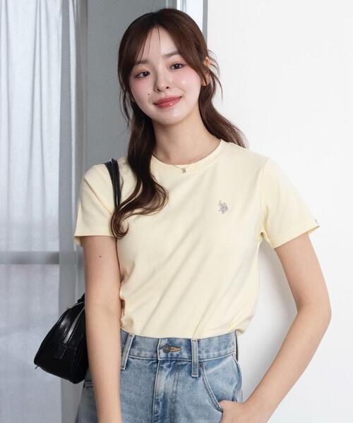 U.S. POLO ASSN.（ユーエスポロアッスン）の「∴WEGO/【26年春夏新作】U.S. POLO ASSN.別注コンパクトTシャツ（Tシャツ/カットソー・レディース・ライトピンク/ホワイト系その他5/ブラック/ライトイエロー/ネイビー/その他1/その他2/ホワイト/ライトグレー・SMALL/MEDIUM/LARGE）」の21枚目の写真