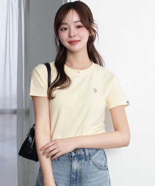 U.S. POLO ASSN.（ユーエスポロアッスン）の「∴WEGO/【26年春夏新作】U.S. POLO ASSN.別注コンパクトTシャツ（Tシャツ/カットソー・レディース・ライトピンク/ホワイト系その他5/ブラック/ライトイエロー/ネイビー/その他1/その他2/ホワイト/ライトグレー・SMALL/MEDIUM/LARGE）」の18枚目の写真