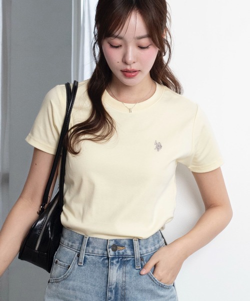 U.S. POLO ASSN.（ユーエスポロアッスン）の「∴WEGO/【26年春夏新作】U.S. POLO ASSN.別注コンパクトTシャツ（Tシャツ/カットソー・レディース・ライトピンク/ホワイト系その他5/ブラック/ライトイエロー/ネイビー/その他1/その他2/ホワイト/ライトグレー・SMALL/MEDIUM/LARGE）」の20枚目の写真