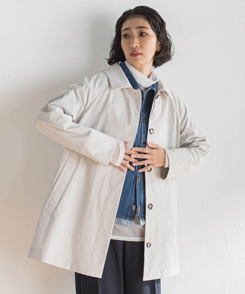 la.f…(ラエフ)の「タスランストレッチコート(ステンカラーコート・レディース・ベージュ/ネイビー・7号/11号/9号)」の12枚目の写真