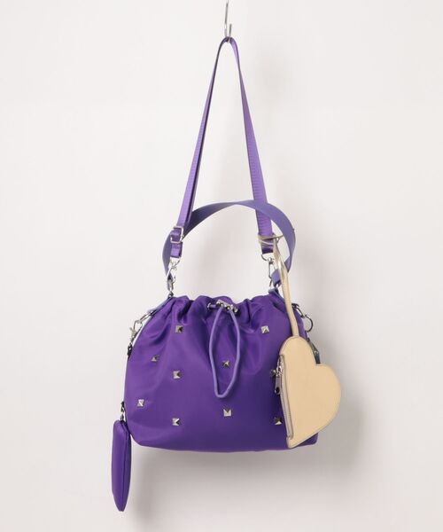 cheek(BAG)(チーク)の「heart pouch studs 2way shoulder / ショルダーバッグ(ショルダーバッグ・レディース・ブラック/グレー/パープル/カーキ・FREE)」の20枚目の写真