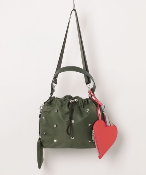 cheek(BAG)(チーク)の「heart pouch studs 2way shoulder / ショルダーバッグ(ショルダーバッグ・レディース・ブラック/グレー/パープル/カーキ・FREE)」の19枚目の写真