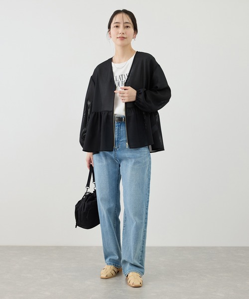 ROPE' PICNIC(ロペピクニック)の「メッシュペプラムブルゾン(ブルゾン・レディース・ブラック/ベージュ系その他/ホワイト/ネイビー・FREE)」の5枚目の写真