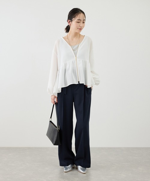 ROPE' PICNIC(ロペピクニック)の「メッシュペプラムブルゾン(ブルゾン・レディース・ブラック/ベージュ系その他/ホワイト/ネイビー・FREE)」の11枚目の写真