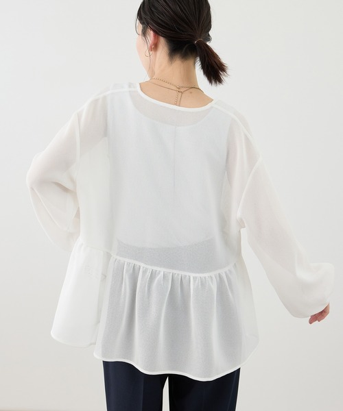 ROPE' PICNIC(ロペピクニック)の「メッシュペプラムブルゾン(ブルゾン・レディース・ブラック/ベージュ系その他/ホワイト/ネイビー・FREE)」の13枚目の写真