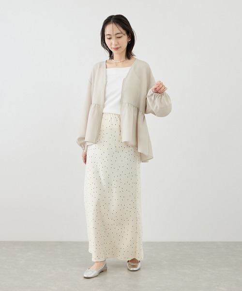 ROPE' PICNIC(ロペピクニック)の「メッシュペプラムブルゾン(ブルゾン・レディース・ブラック/ベージュ系その他/ホワイト/ネイビー・FREE)」の14枚目の写真