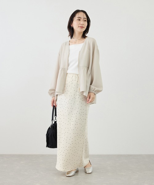 ROPE' PICNIC(ロペピクニック)の「メッシュペプラムブルゾン(ブルゾン・レディース・ブラック/ベージュ系その他/ホワイト/ネイビー・FREE)」の15枚目の写真