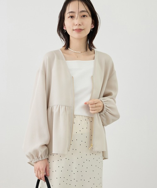 ROPE' PICNIC(ロペピクニック)の「メッシュペプラムブルゾン(ブルゾン・レディース・ブラック/ベージュ系その他/ホワイト/ネイビー・FREE)」の16枚目の写真